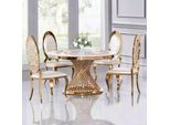 Tavolo Rotondo Base Dorata Tavolo Rotondo Cromo Tavoli Da Pranzo Lusso 130Cm