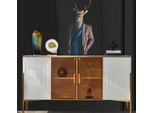 Soggiorno Bianco Credenza Scaffali Design Legno Jvmoebel