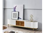 Lusso Porta Tv Basso Rtv Credenza Soggiorno Legno Bianco Moderno