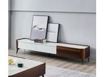 Porta Tv Rtv Lowboard Bianco Tavolo Legno Soggiorno Moderno Credenza