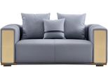 Divano Da Salotto 2 Posti Imbottito Divano Blu Sedile Tessile Design Divano Moderno