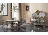 Set Sala Da Pranzo Zona Pranzo Tavolo Da Pranzo Sedie Legno Set 9 Pezzi Grigio Barocco