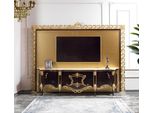 Credenza Porta-Tv Rtv Lowboard Legno Oro Tavolo Soggiorno Lusso