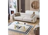 Divano 3 Posti Design Soggiorno Tessile Moderno Nuovo Lusso Bianco