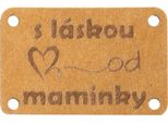 Toppa Di Carta "Con Amore Di Mamma"" - Set Di 6 - 30X25 Mm - Marrone"