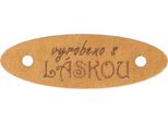 Carta Patch "Made With Love"" - Set Di 6 - 40X13 Mm - Marrone"