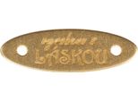 Toppa Di Plastica "Made With Love"" - Set Di 6 - 30X10 Mm - Oro"