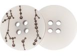 Bottone - Set Di 3 - Diametro 23 Mm - Beige,Marrone