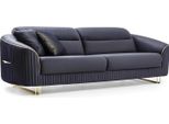 Divano 3 Posti Imbottito Divano Blu Sedile Tessile Design Divano Moderno Nuovo