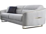 Divano 3 Posti Imbottito Divano Bianco Sedile Tessile Design Divano Moderno Nuovo
