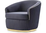 Poltrona Club Lounge Di Design Blu Relax Per Soggiorno Hotel Lusso Nuovo