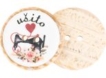 Bottone - Set Di 3 - Diametro 25 Mm - Bianco,Rosso,Nero,Rosa