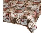 Tovaglia Ema - 120X140 Cm - Marrone,Rosso