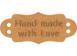 Toppa Di Carta "Hand Made With Love"" - Set Di 6 - 40X17 Mm - Marrone"