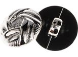 Bottone - Set Di 6 - Diametro 15 Mm - Argento