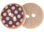 Bottone - Set Di 6 - Diametro 15 Mm - Marrone, Bianco