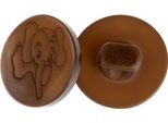 Bottone - Set Di 6 - Diametro 13 Mm - Marrone