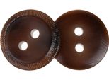 Bottone - Set Di 6 - Diametro 15 Mm - Marrone