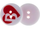Bottone - Set Di 6 - Diametro 13 Mm - Rosso, Bianco