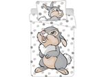 Lenzuola Reversibili Disney Per Bambini Bambi Knocker Rabbit Animal Duvet 100 X 135 Cm + 40 X 60 Cm 100% Cotone