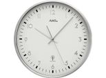 Ams 5914 Orologio Da Parete Radiocontrollato Analogico Argento Rotondo Alluminio Spazzolato