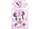 Jerry Fabrics Biancheria Da Letto Per Culla Minnie Rosa Cipria Baby Cotone, 100/135, 40/60 Cm