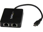 Startech.Com Adattatore Rete USB-C Gigabit Ethernet Doppia Uscita Con Porta USB-A