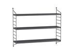 In And Outdoormatch Scaffale A Muro Nino - Con 3 Ripiani - 50X60X15 Cm - Grigio Scuro - Acciaio
