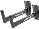 Vonyx WMS-02 Staffa A Muro - Staffa A Muro, Montaggio A Parete, Per Altoparlanti, 2 Pezzi, Flangia Di Supporto Da 35 Mm, Capacità Di Carico Fino A 25 Kg Per Staffa, Nero