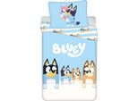 Jerry Fabrics Bluey Family Set Di Biancheria Da Letto - Copripiumino Reversibile 140 X 200 Cm E Federa 70 X 90 Cm - Multicolore - 100% Cotone