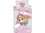 Nickelodeon Paw Patrol Biancheria Da Letto Per Bambini I Believe In Unicorns Skye Unicorno Nuvola Arcobaleno Piumone 140 X 200 + Cuscino 70 X 90 Cm 100% Cotone