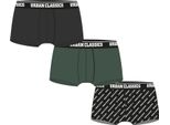 Urban Classics Uomo Boxer 3-Pack Verde Scuro+Nero+Marchio Aop - S