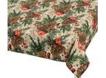 Tovaglia Natale - 120X140 Cm - Verde,Beige,Arancione