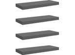 Vidaxl Mensole Sospese 4 Pz. Grigio Lucido 60X23,5X3,8 Cm Mdf
