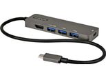 Startech.Com Adattatore Multiporta USB-C - Mini Docking Station Da USB-C A Hdmi 4K 60Hz (HDR10) Con Pass-Through Power Delivery 100W - Hub 4 Porte Usb 3.0 - Mini Dock Usb Type-C - Cavo Integrato Da 30 Cm