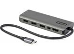 Startech.Com Adattatore Multiporta USB-C A Hdmi O Mini Displayport 4K 60Hz - Mini Dock Usb Type C - Convertitore Usb C Con Hub Usb A 4 Porte E 100W Power Delivery - 10 Gbps - Cavo Integrato Da 12 Cm