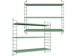 Set Di 2 Mensole A Muro Modulari 'SträNgnäS' In Acciaio 50 X 60 X 15 Cm Verde Pastello
