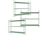 Set Di 3 Mensole A Muro Modulari 'SträNgnäS' In Acciaio 50 X 60 X 15 Cm Verde Pastello