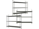 Set Di 3 Mensole A Muro Modulari 'SträNgnäS' In Acciaio 50 X 60 X 15 Cm Grigio Antracite