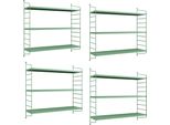 Scaffale A Muro Modulare 'SträNgnäS', Set Di 4 Elementi In Acciaio 50 X 60 X 15 Cm Verde Pastello