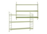 Scaffale A Muro Modulare 'SträNgnäS' Set Di 2 Acciaio 50 X 60 X 15 Cm Verde Oliva