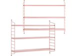 Mensola A Muro Modulare 'SträNgnäS' Set Di 2 In Acciaio 50 X 60 X 15 Cm Rosa