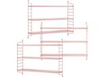Set Di 3 Mensole A Muro Modulari 'SträNgnäS' In Acciaio 50 X 60 X 15 Cm Rosa