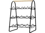 Home&Styling Collection Portabottiglie Per 9 Bottiglie, Metallo, 33X29X46 Cm, Nero/Marrone