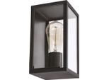 Lampada Da Facciata Per Giardino Lampada Da Parete Per Esterni Paralume In Vetro Rettangolare Nero 1Xe27 60W Hoya Candellux