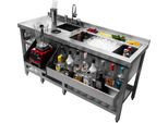 Deluxe Cocktail Bar Station Bancone Cocktail Bancone Bar Acciaio Inox Gastro Professionale