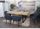 Set Di 6 Sedie Da Pranzo HWC-L13, Sedia Da Cucina Imbottita Con Braccioli, Tessuto/Tessuto Metallo ~ Antracite