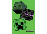 Coperta In Pile Minecraft Per Bambini Creeper Zombie Enderman Verde 100 X 150 Cm 100% Poliestere