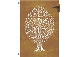 Vidaxl Cancello Da Giardino 85X150 Cm In Acciaio Corten Design Ad Albero
