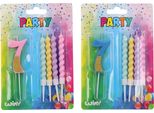 Candela Party Numero 7 + 4 Pezzi Candele